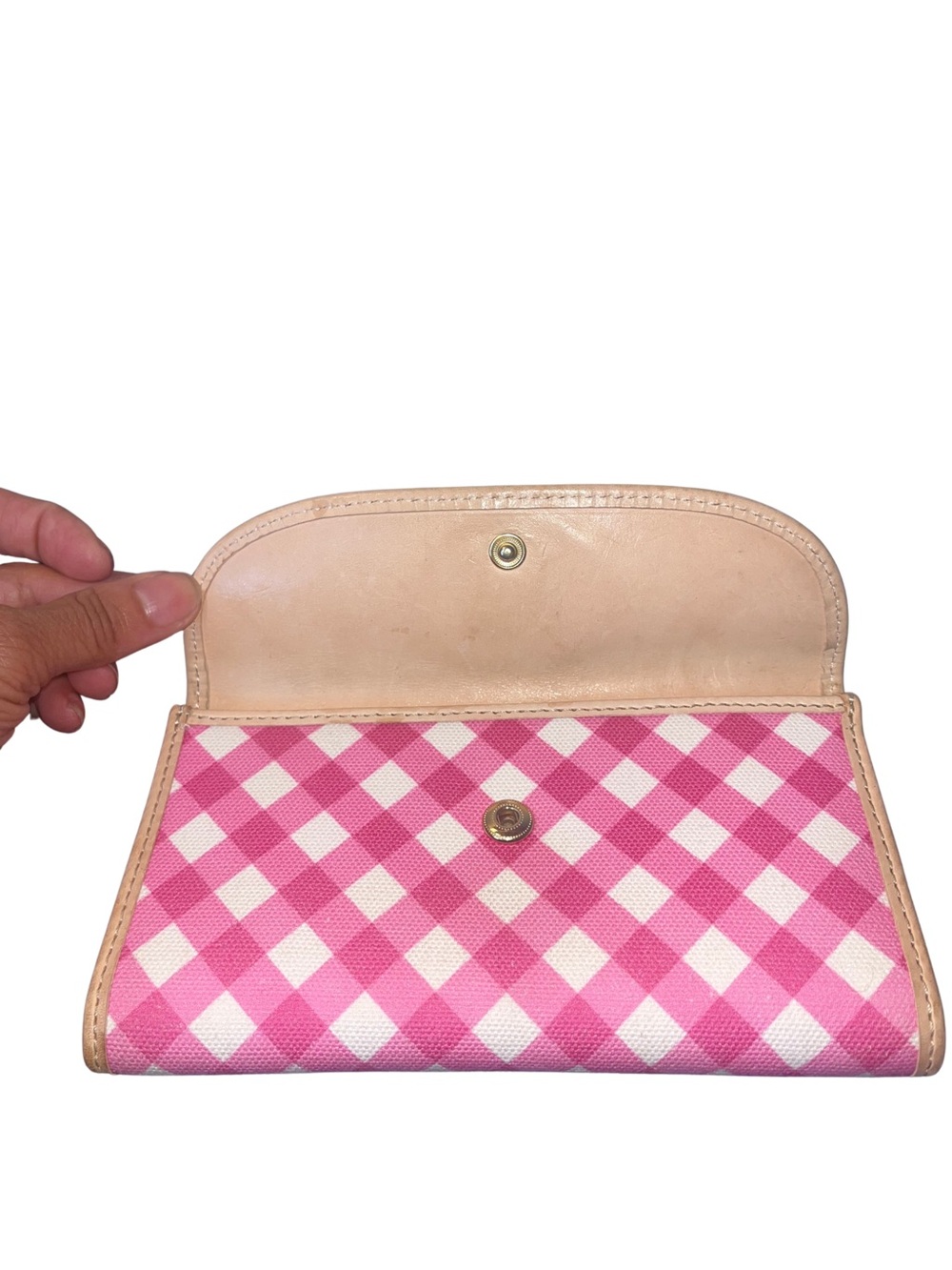 Dooney & Bourke Pink Gingham Continental Wallet - Picture 6 of 10